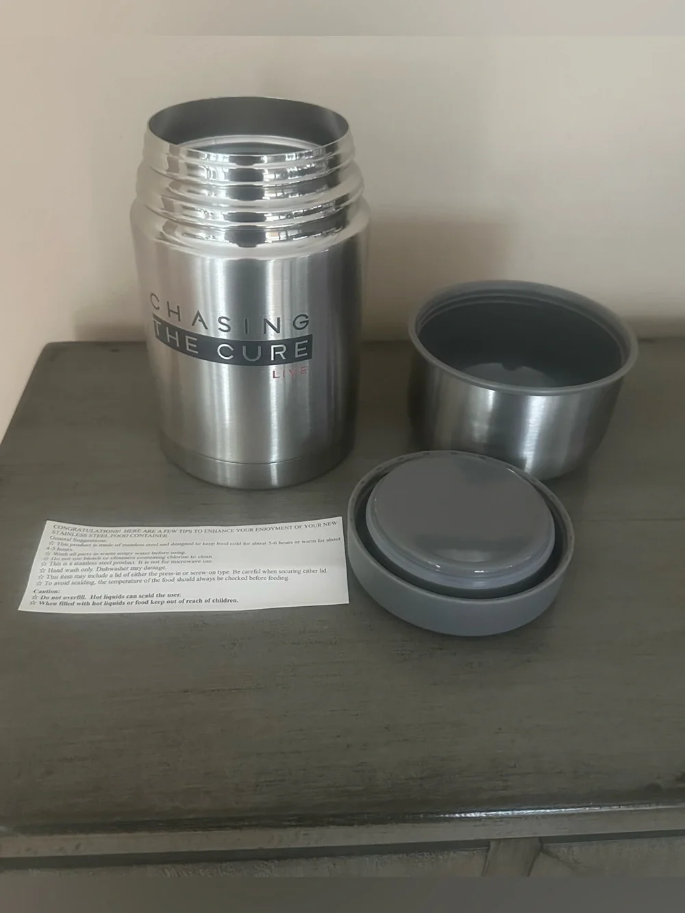 Chasing The Cure Stainless Steel Insulated thermos - Silver, New